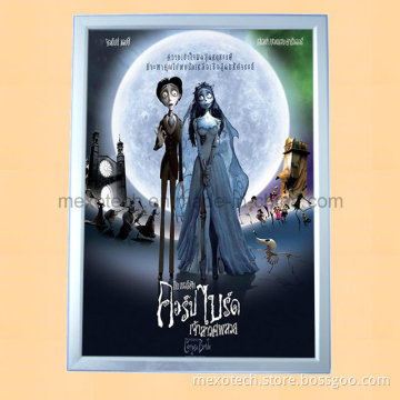 Wall Mounted LED Movies Poster Display Board Aluminum Frame